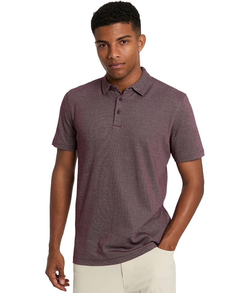 Kenneth Cole Men's Slim-Fit Two-Toned Textured-Knit Polo Shirt