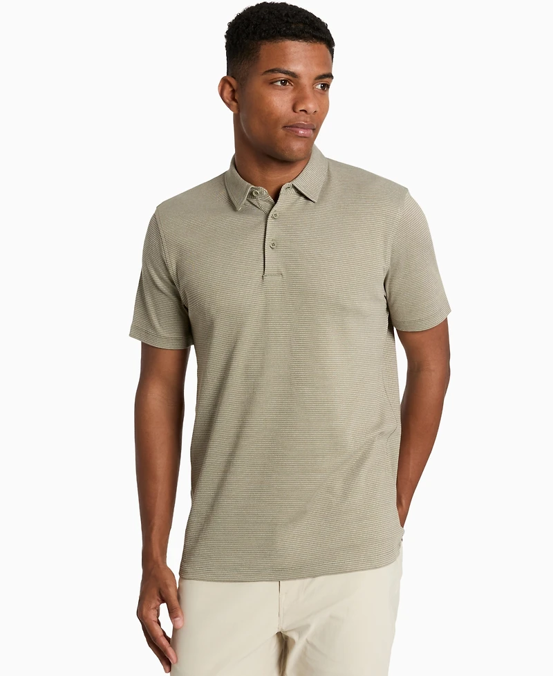 Kenneth Cole Men's Slim-Fit Two-Toned Textured-Knit Polo Shirt