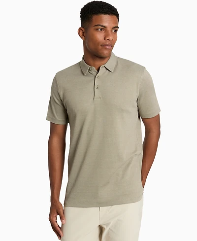 Kenneth Cole Men's Slim-Fit Two-Toned Textured-Knit Polo Shirt