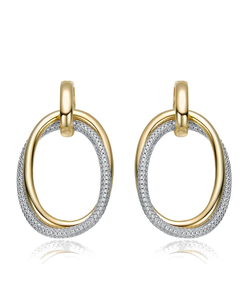 14K Gold Plated Cubic Zirconia Stud Earrings