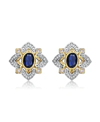 Classy White Gold Plated and 14K with Cubic Zirconia Stud Earrings