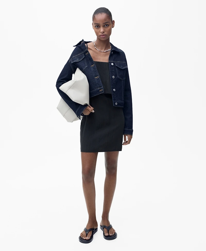 Mango Women's Ruffled Lyocell Dress