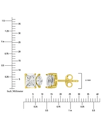 2-Pc. Set Cubic Zirconia Two-Stone Stud & Pave Square Hoop Earrings in 14k Gold-Plated Sterling Silver