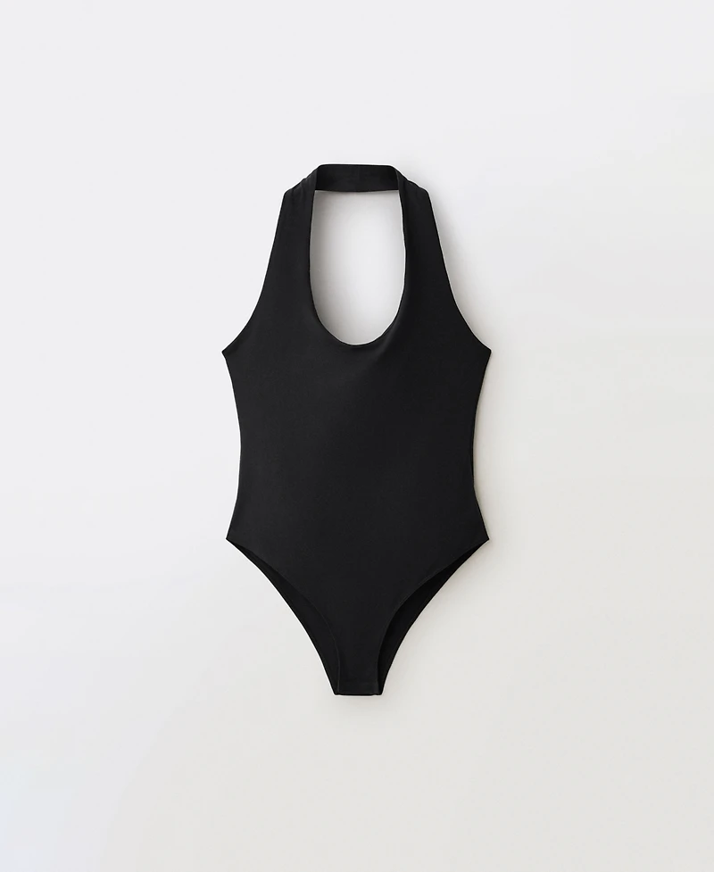Mango Women's Open-Back Halter Bodysuit