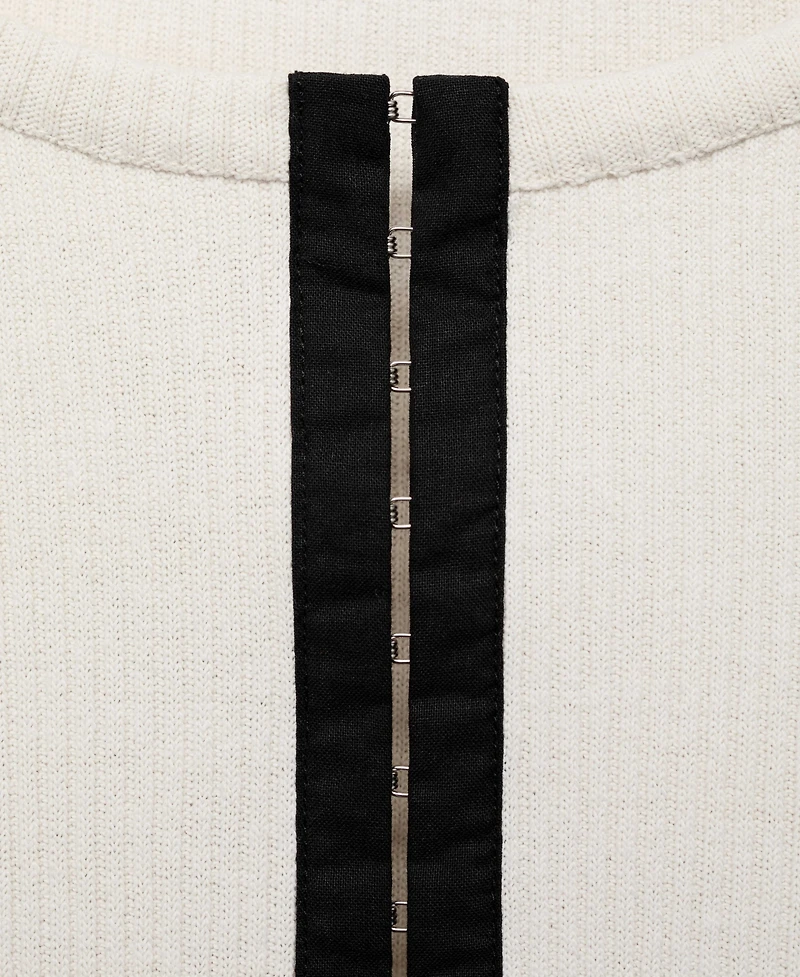 Mango Women's Contrasting Closure Cotton Cardigan