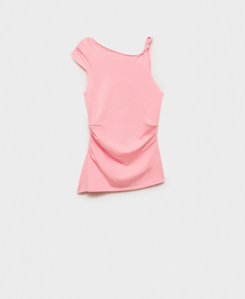 Mango Women's Asymmetrical Fine-Knit Top