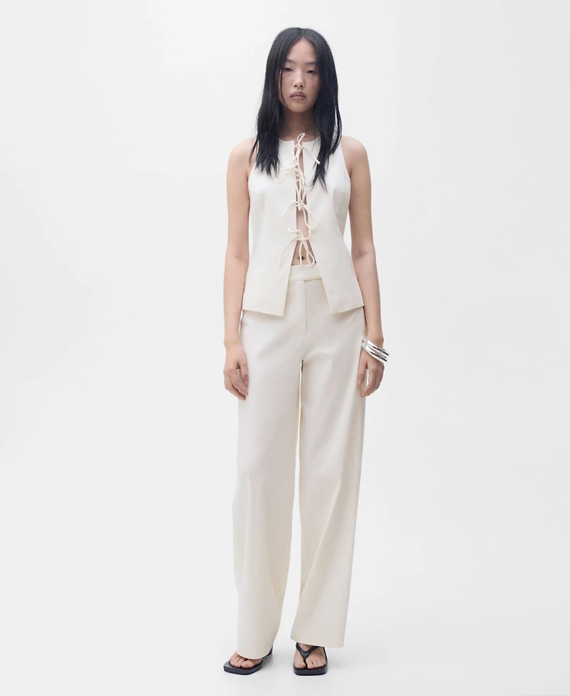 Mango Women's Straight Mid-Rise Pants