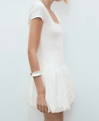 Mango Women's Puffed Hem Combined Dress