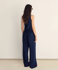 Mango Women's Denim-Effect Lyocell Pants