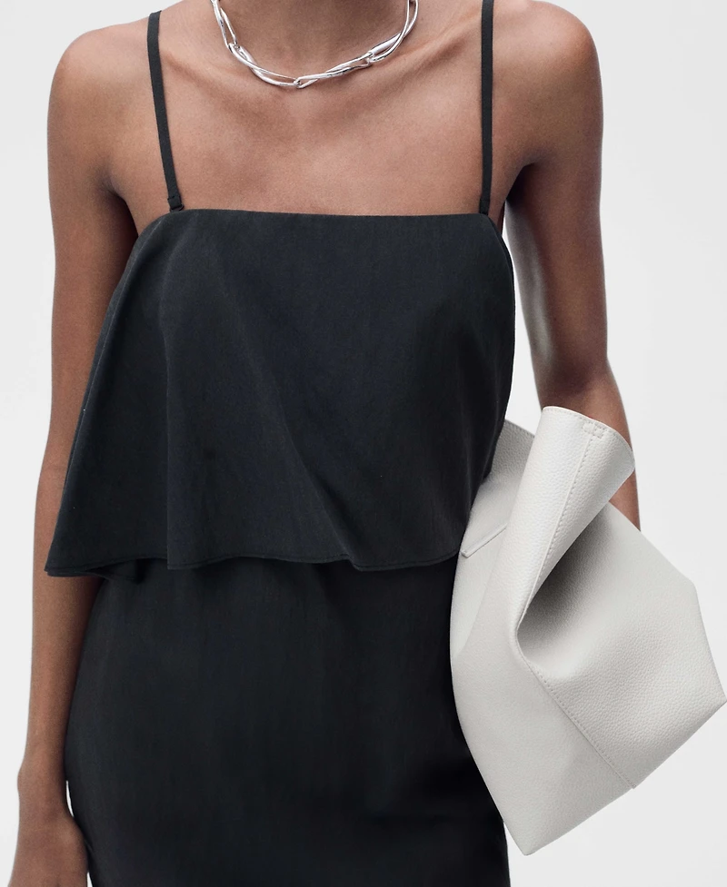 Mango Women's Ruffled Lyocell Dress