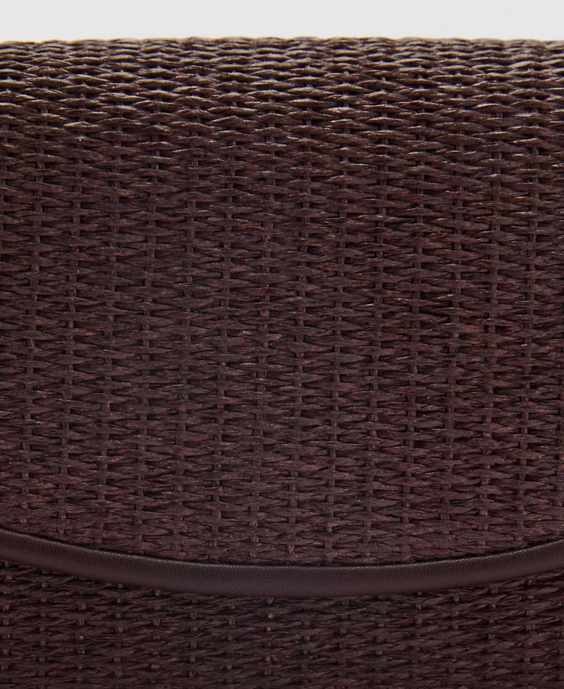 Mango Women's Flap Raffia Shoulder Bag