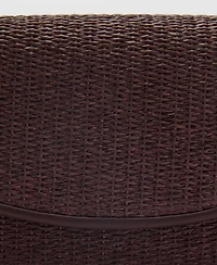 Mango Women's Flap Raffia Shoulder Bag