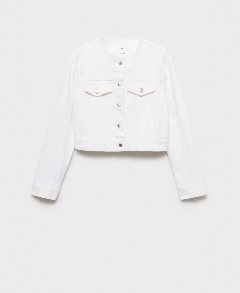 Mango Women's Crop Denim Jacket