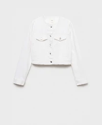 Mango Women's Crop Denim Jacket