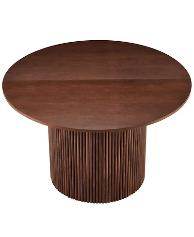 Streamdale 47" Walnut Veneer Dining Table for 4, Farmhouse Style, Wood Base