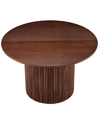 Streamdale 47" Walnut Veneer Dining Table for 4, Farmhouse Style, Wood Base