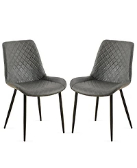 Streamdale Mid-Century Modern Leathaire Dining Chairs, Set of 2
