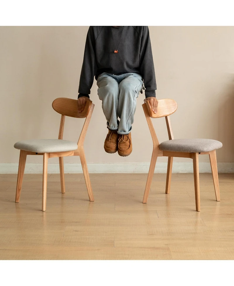 Streamdale Solid Oak Dining Chair, North American, Fas Grade, Natural Wood, Dirt-Free, Simple, Elegant Style