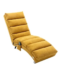 Linen Chaise Lounge Indoor Chair, Modern Long Lounger For Office Or Living Room