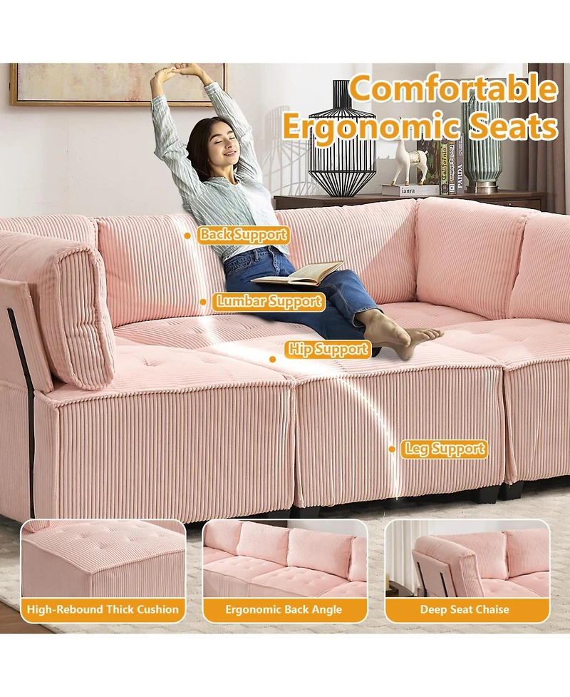Streamdale U-Shaped Modular Sectional Sofa with Reversible Chaise