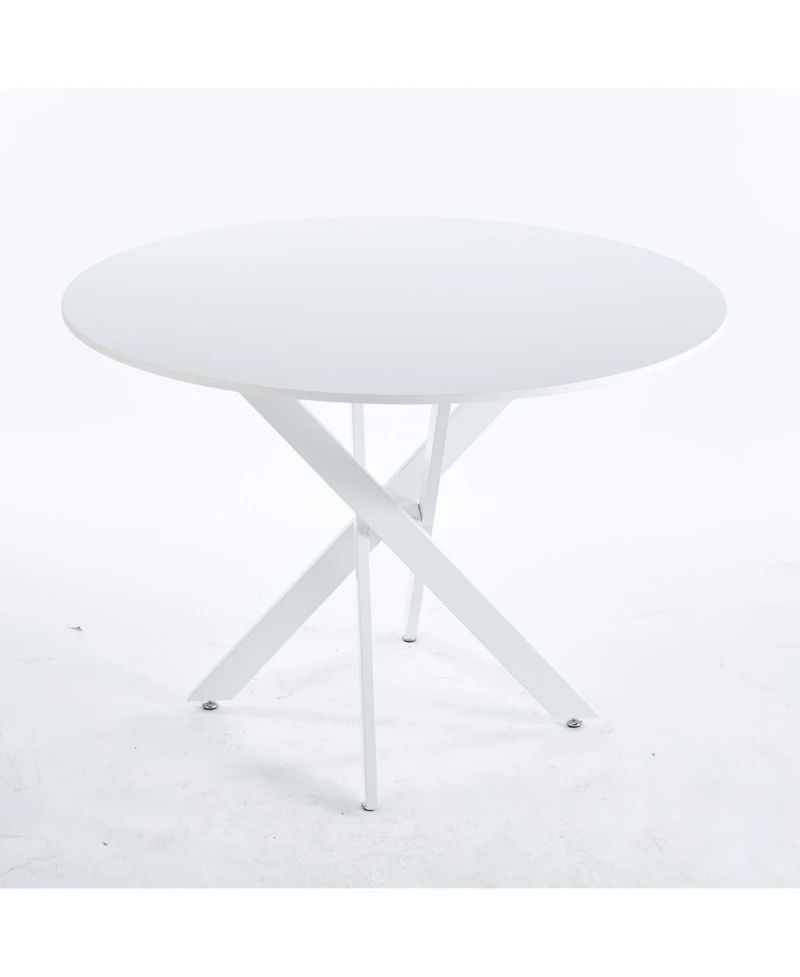 Streamdale 42" Mid-Century Dining Table with Round Mdf Top and Pedestal Base