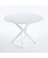 Streamdale 42" Mid-Century Dining Table with Round Mdf Top and Pedestal Base