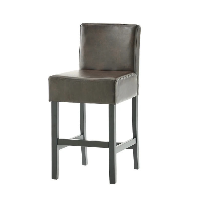 Streamdale Set of 2 26" Portman Bonded Leather Counter Height Barstool, Brown