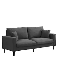 74" Sofa Bed, Wooden Frame 3 Seater, Modern Velvet Sofa Dark Grey