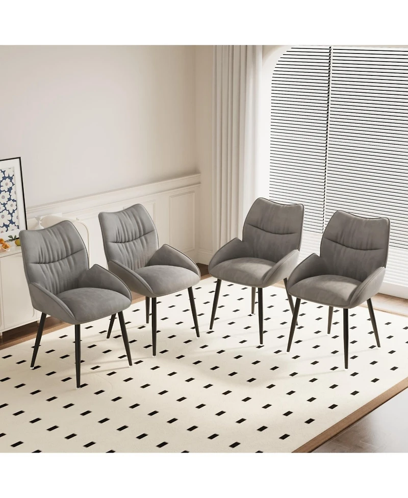 Streamdale Luxurious Velvet Dining Chair Set (4 Pcs) Modern, Comfortable, Stable, Silent