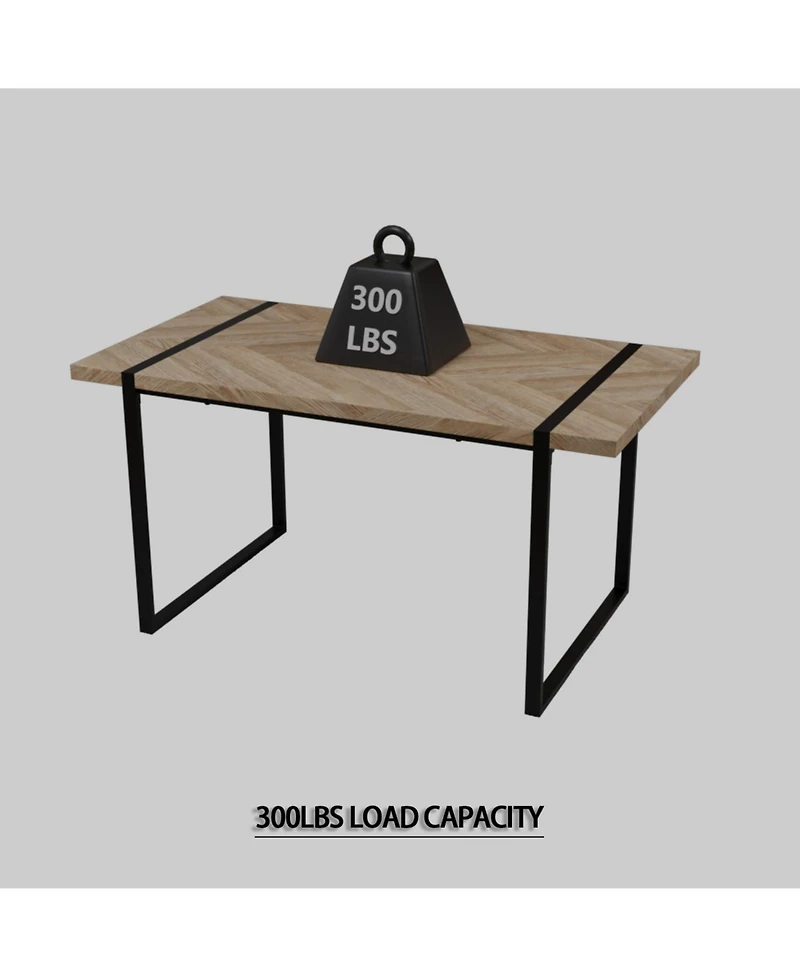 Streamdale Mdf Wood & Metal Desk for 4-6, Stylish Home Office Table