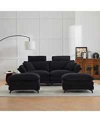 Streamdale Cloud Comfort Sectional Sofa with Ottomans (85.8", Black