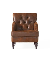 Streamdale Tufted Club Chair with Nailhead Trim and Birch Wood Legs