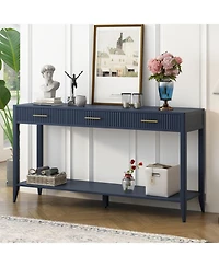 Streamdale Versatile Entryway Console with Striped Drawers