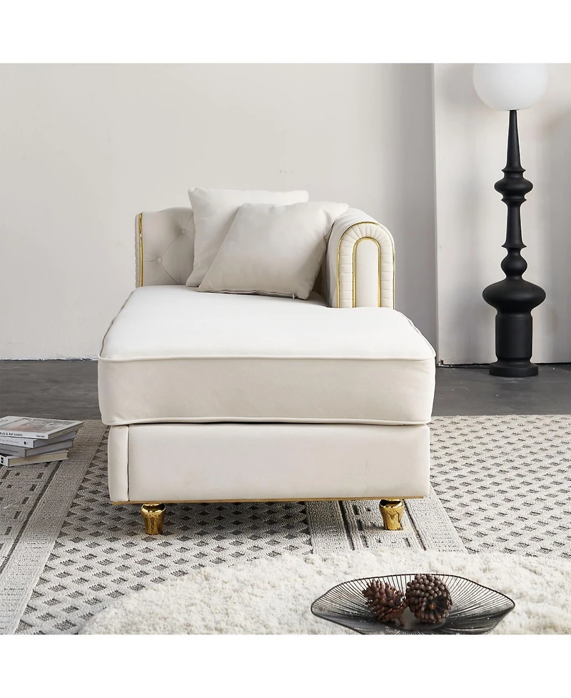 Streamdale 67'' Velvet Chaise Lounge with Pillows