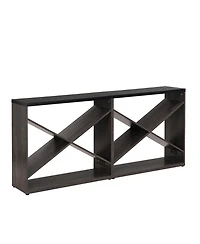 Streamdale 70.87" X-Shape Farmhouse Console Table with Storage