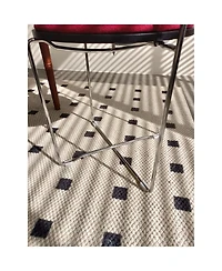 Streamdale Modern Chrome Frame Folding Chair with Wood Back