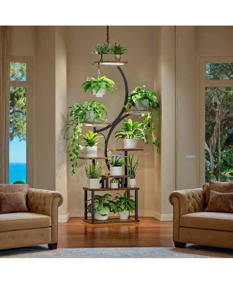 Streamdale 8-Tier Grow Light Plant Stand (Black)