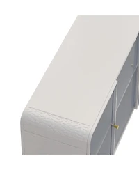 Streamdale Glass Storage Cabinet, Floor-to-Ceiling (White)