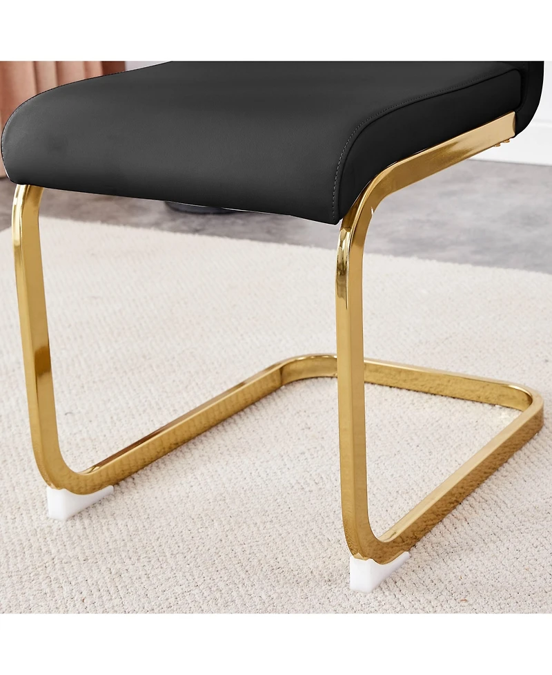 Streamdale 71" Pandora Glass Dining Set w/ 8 Black Pu Chairs