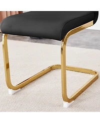 Streamdale 71" Pandora Glass Dining Set w/ 8 Black Pu Chairs