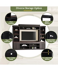 Streamdale Farmhouse Entertainment Center w/ Bookshelf - 70" Tv