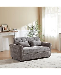 Streamdale 58" Chenille 3-in-1 Loveseat Sofa Bed Sleeper with Pillows
