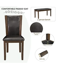 Streamdale 6-Piece Dark Walnut Farmhouse Dining Set