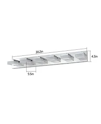 Streamdale Modern 6-Light Chrome Led Vanity Mirror Light Fixture For Bathrooms And Makeup Tables