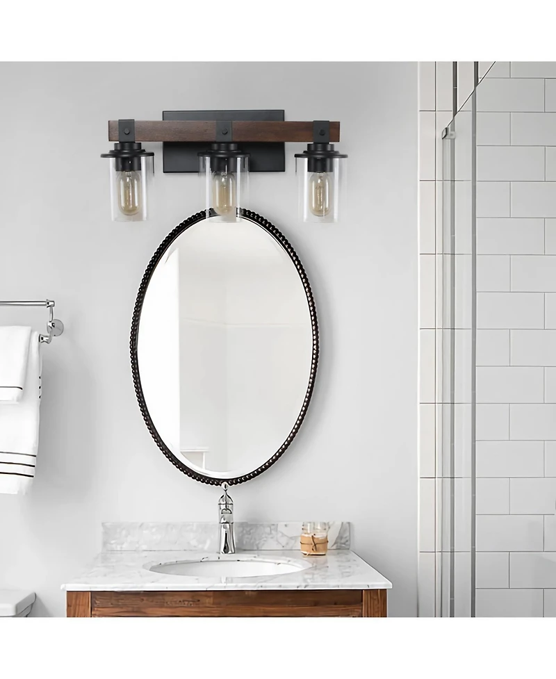 Streamdale 3-Lights Farmhouse Vanity Lights Fixture Rustic Bathroom Light Fixture Bathroom Sconce (Without Bulbs)