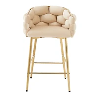 Streamdale Modern Counter Stools Set of 2, Beige, with Footrest