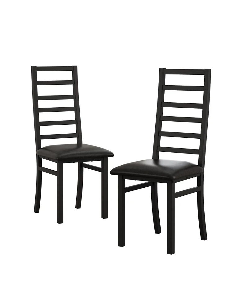 Streamdale Modern Metal Dining Chairs, Set of 2 (Black)