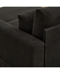 Streamdale Modern Sectional Couch, 2 Pieces Corduroy Couch Cushion Covers, Soft Stretch Sofa Slipcovers with 2pcs Pillows