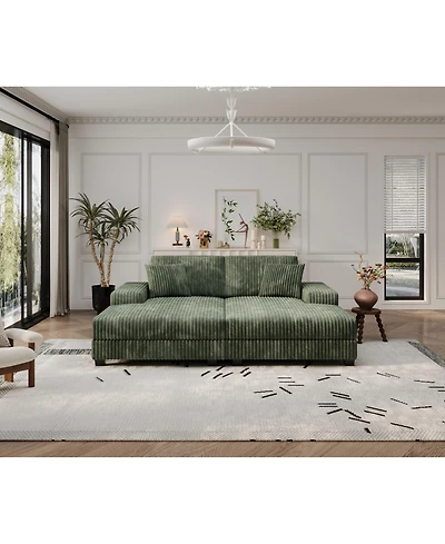 Streamdale Cozy Corduroy Sleeper Sofa Oversized, Modern Double Lounge