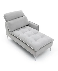 Streamdale 55" Chaise Lounge Sofa Left Armrest, Pillow, Tufted
